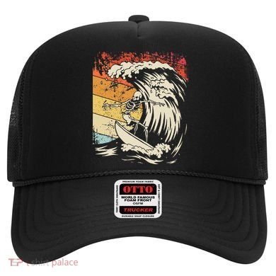Vintage Surfing Skeleton Halloween Surfboard Hat