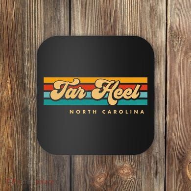 Vintage Sunset Stripes Tar Heel North Carolina Coaster