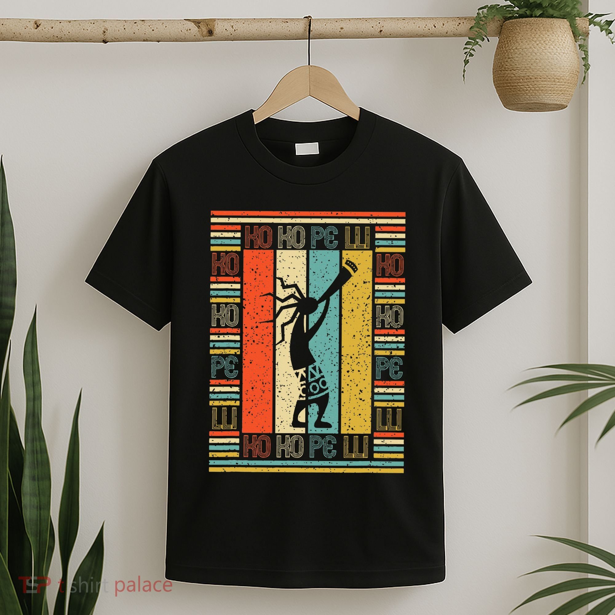 Vintage Style Silhouette Kokopelli Flute Native American T-Shirt