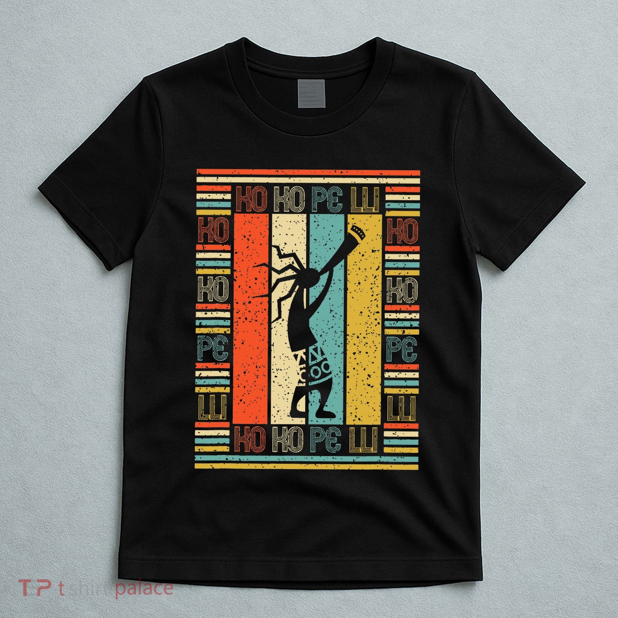 Vintage Style Silhouette Kokopelli Flute Native American T-Shirt