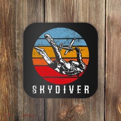 Vintage Skydiver Skydive Parachuting Gift Skydiving Coaster