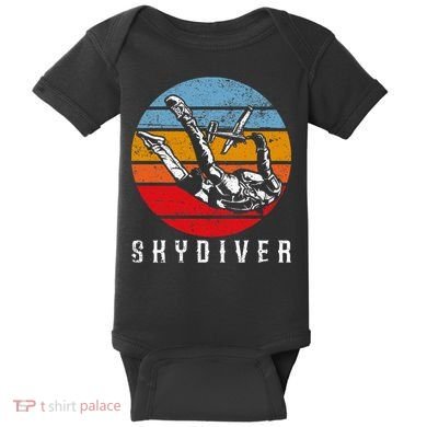 Vintage Skydiver Skydive Parachuting Gift Skydiving Baby Bodysuit