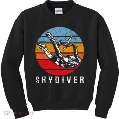 Vintage Skydiver Skydive Parachuting Gift Skydiving Kids Sweatshirt