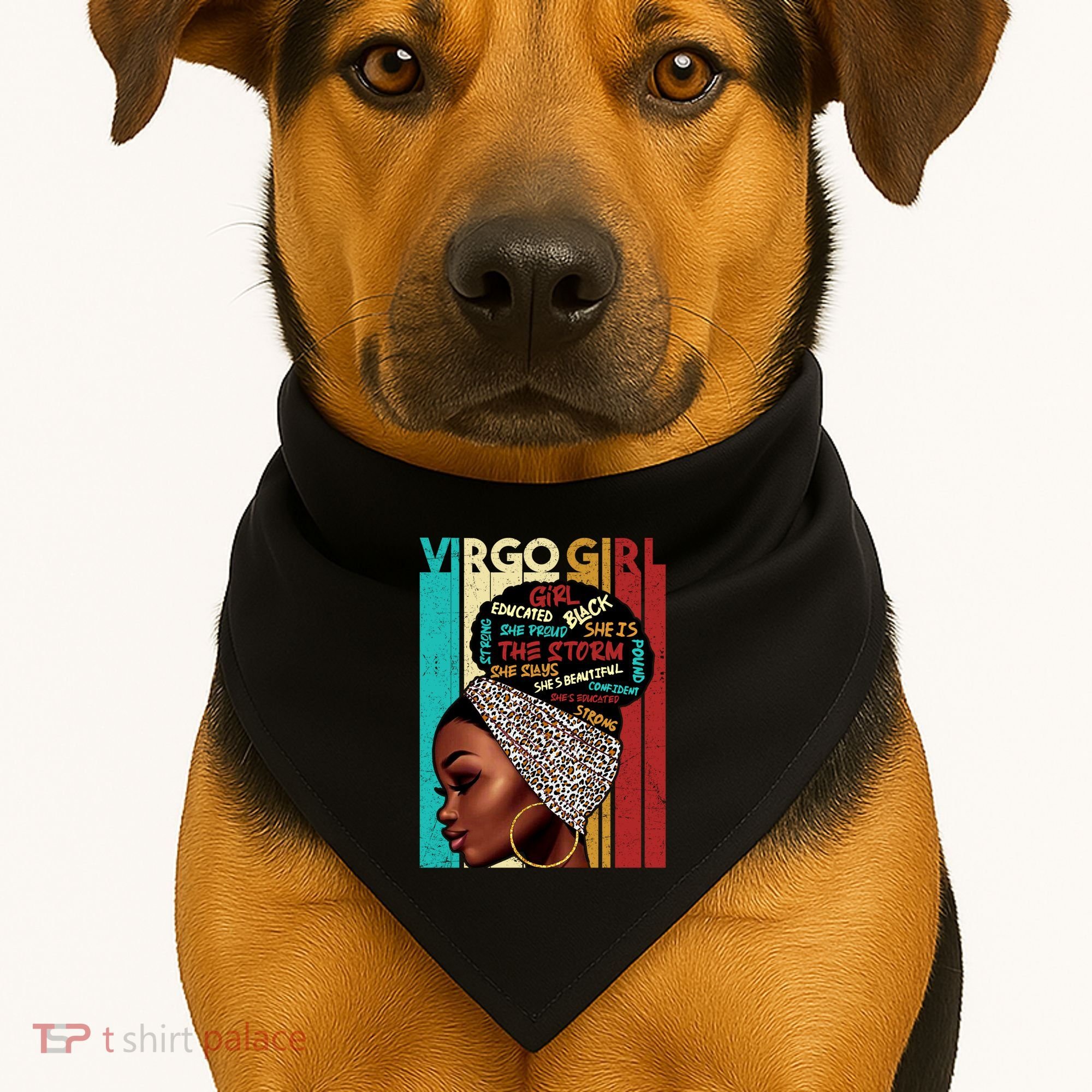 Virgo She Slays And Prays August September Birthday Queen Gift USA-Made Doggie Bandana