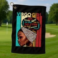 Virgo She Slays And Prays August September Birthday Queen Gift Golf Towel thumb 1