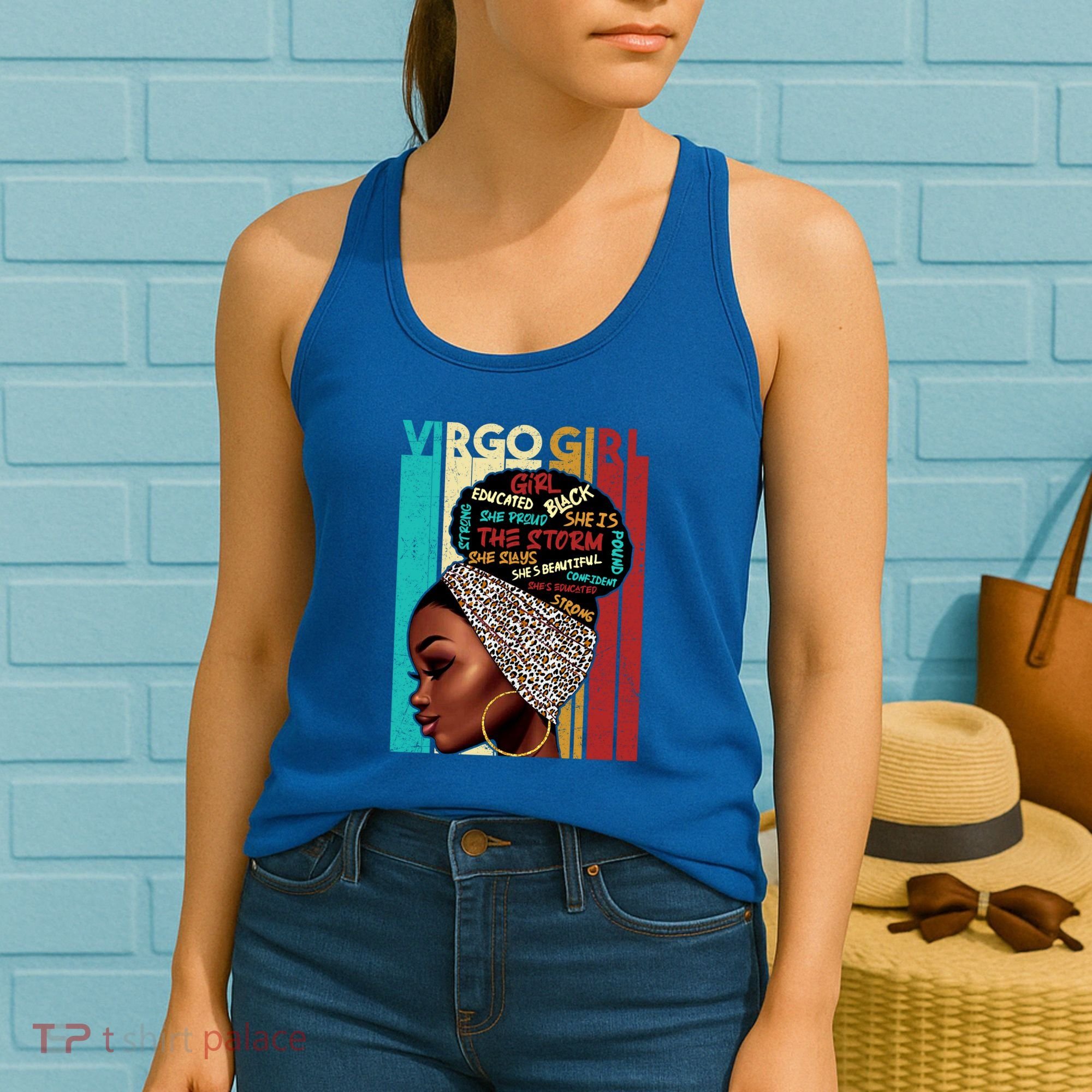 Virgo She Slays And Prays August September Birthday Queen Gift Women's Tank Top