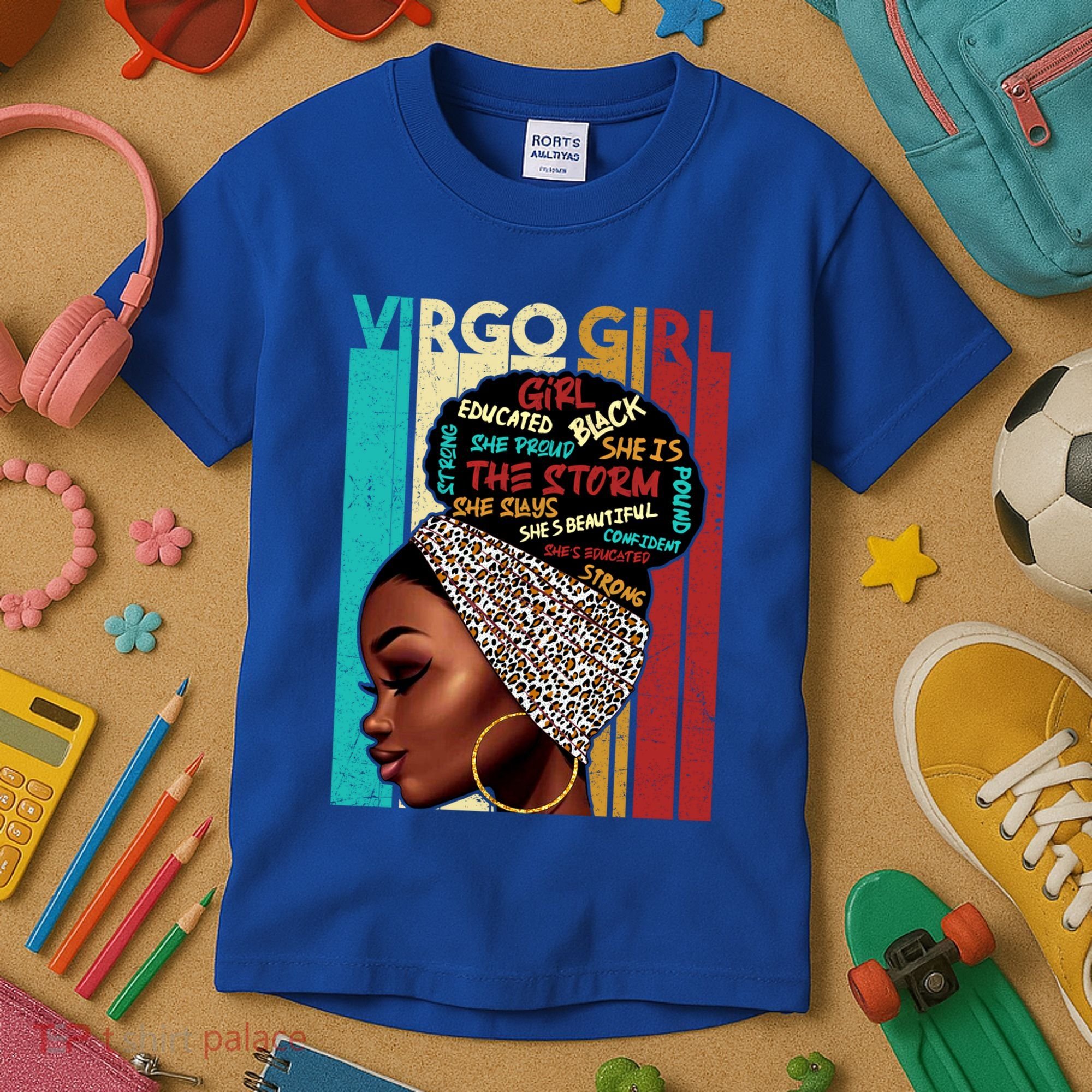 Virgo She Slays And Prays August September Birthday Queen Gift Kids T-Shirt