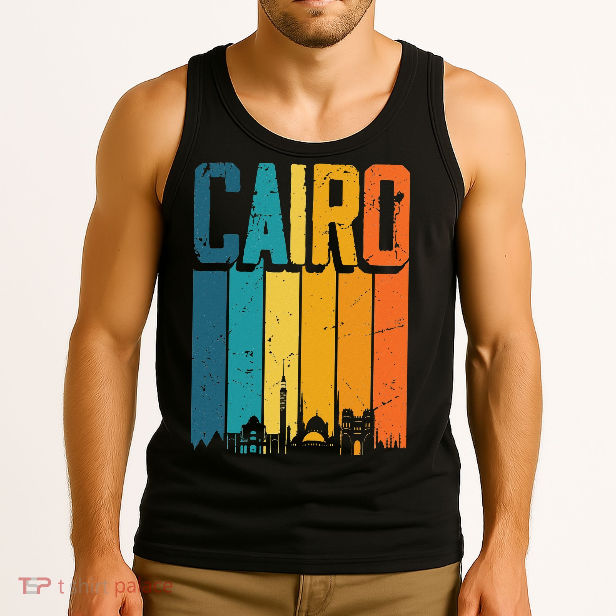 Vintage Sunset Skyline Cairo Egypt Tank Top