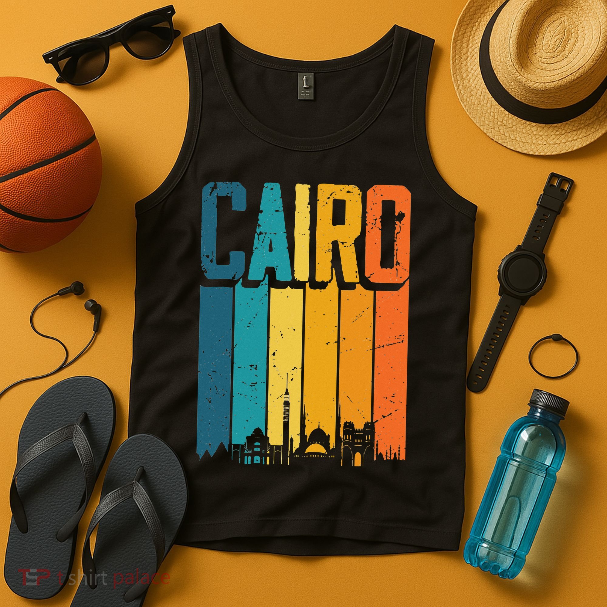 Vintage Sunset Skyline Cairo Egypt Tank Top