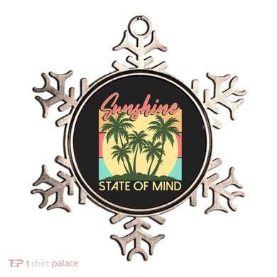 Vintage Sunshine State Of Mind Tropical Palm Trees Vacation Time Ornament