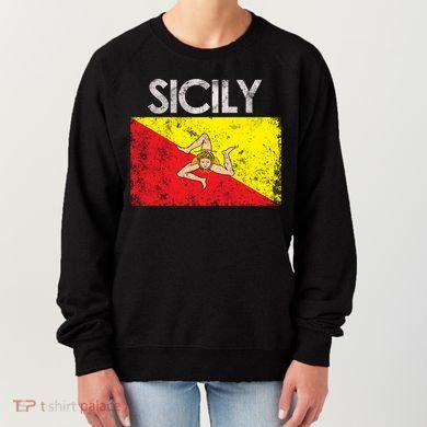 Vintage Sicily Sicilian Flag Pride Gift Cute Gift Women's Sweatshirt