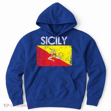 Vintage Sicily Sicilian Flag Pride Gift Cute Gift Hoodie