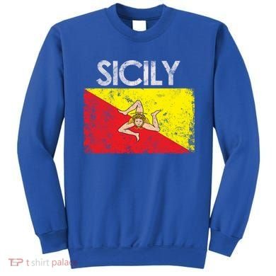 Vintage Sicily Sicilian Flag Pride Gift Cute Gift Sweatshirt