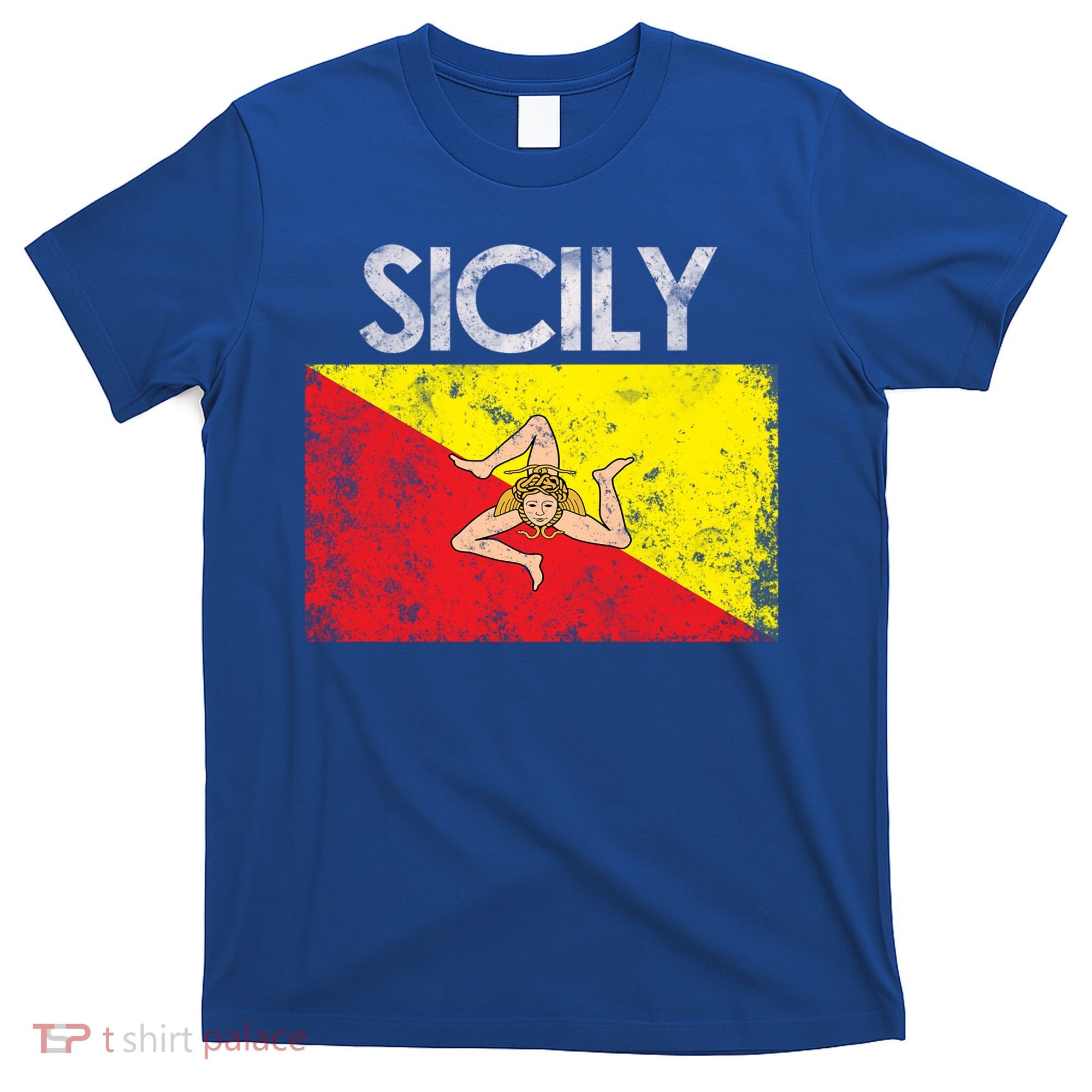 Vintage Sicily Sicilian Flag Pride Gift Cute Gift T-Shirt