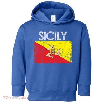 Vintage Sicily Sicilian Flag Pride Gift Cute Gift Toddler Hoodie