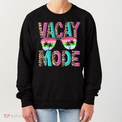 Vacation Summer Sunglasses And Palm Trees Vacay Mode Funny Women's Sweatshirt