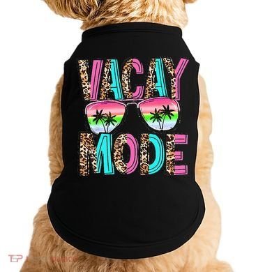 Vacation Summer Sunglasses And Palm Trees Vacay Mode Funny Doggie Tank