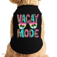 Vacation Summer Sunglasses And Palm Trees Vacay Mode Funny Doggie Tank thumb 0