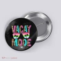 Vacation Summer Sunglasses And Palm Trees Vacay Mode Funny Button thumb 0