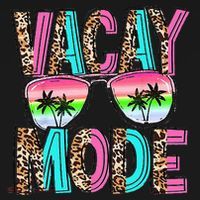 Vacation Summer Sunglasses And Palm Trees Vacay Mode Funny Coaster thumb 2