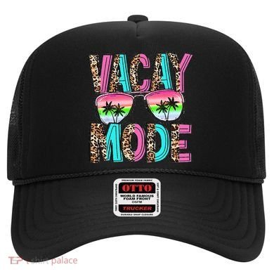 Vacation Summer Sunglasses And Palm Trees Vacay Mode Funny Hat