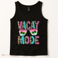 Vacation Summer Sunglasses And Palm Trees Vacay Mode Funny Tank Top thumb 2