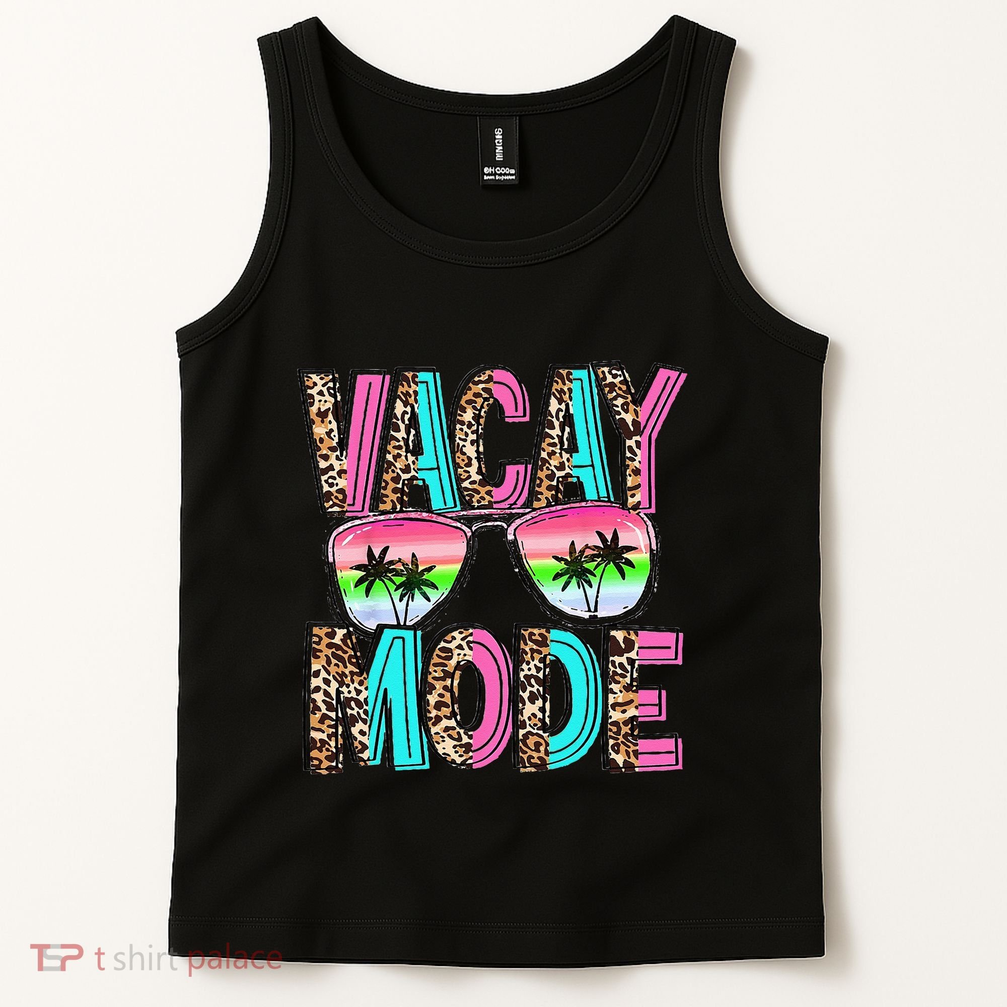 Vacation Summer Sunglasses And Palm Trees Vacay Mode Funny Tank Top