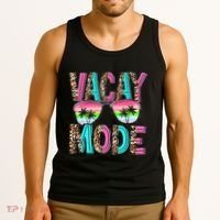 Vacation Summer Sunglasses And Palm Trees Vacay Mode Funny Tank Top thumb 3