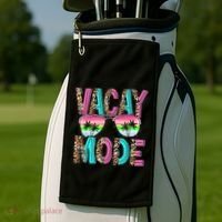 Vacation Summer Sunglasses And Palm Trees Vacay Mode Funny Golf Towel thumb 2