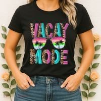 Vacation Summer Sunglasses And Palm Trees Vacay Mode Funny Women's T-Shirt thumb 2