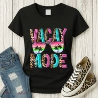 Vacation Summer Sunglasses And Palm Trees Vacay Mode Funny Women's T-Shirt thumb 3