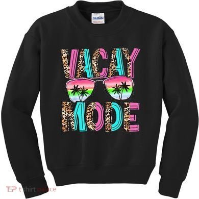 Vacation Summer Sunglasses And Palm Trees Vacay Mode Funny Kids Sweatshirt