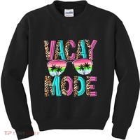 Vacation Summer Sunglasses And Palm Trees Vacay Mode Funny Kids Sweatshirt thumb 0
