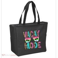 Vacation Summer Sunglasses And Palm Trees Vacay Mode Funny Tote Bag thumb 2