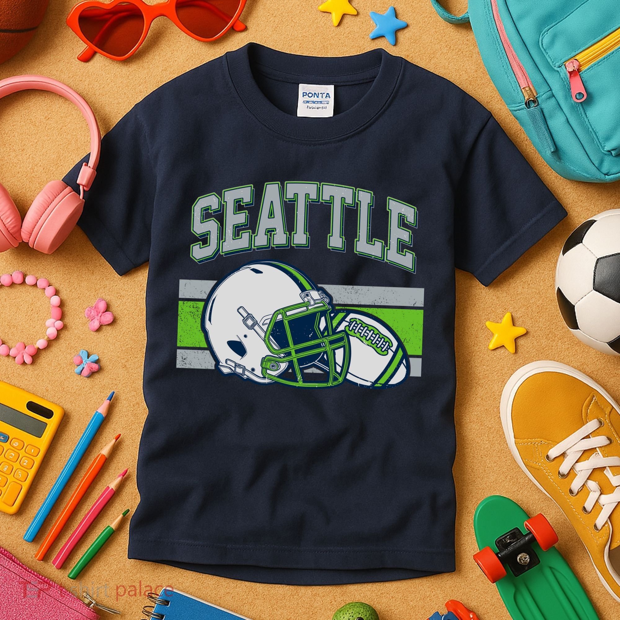 Varsity Style Seattle Football Kids T-Shirt