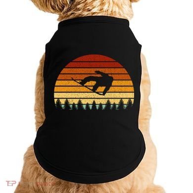 Vintage Sunset Snowboarding Gift For Snowboarders  Doggie Tank