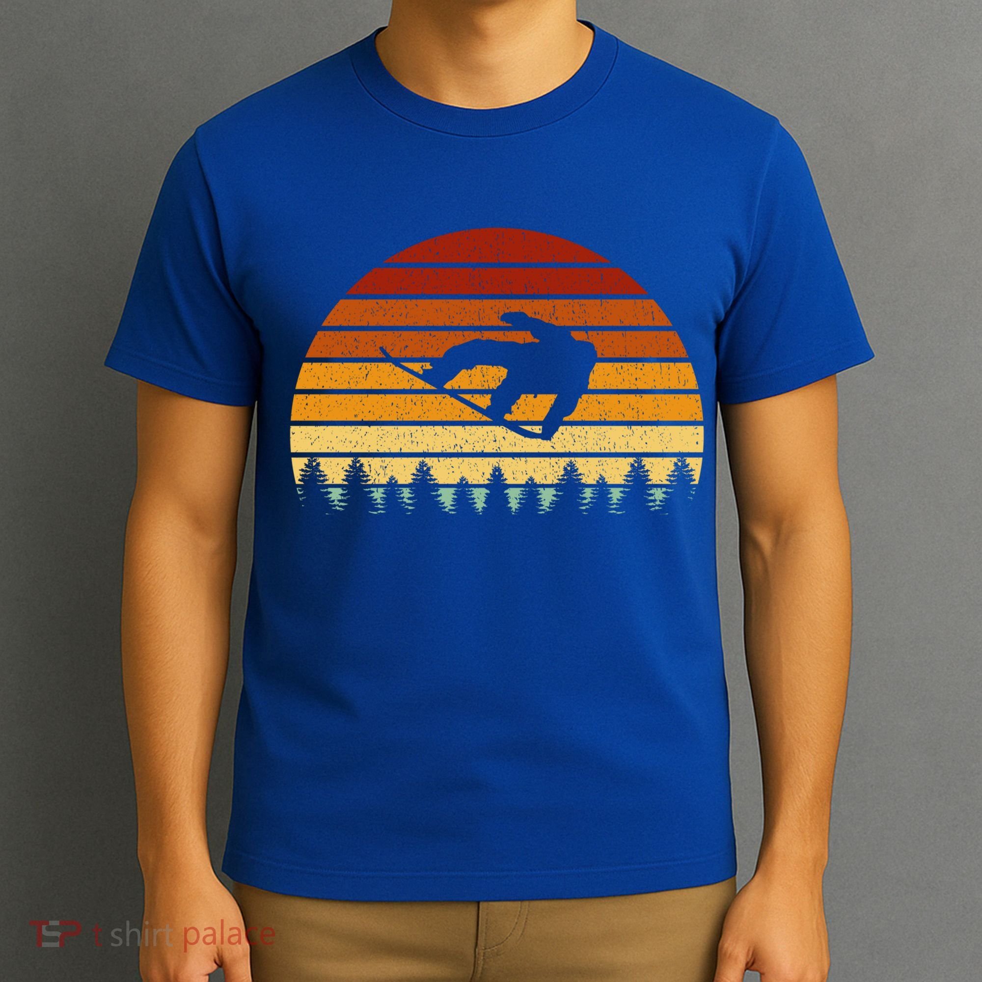 Vintage Sunset Snowboarding Gift For Snowboarders  T-Shirt