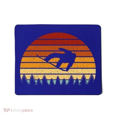 Vintage Sunset Snowboarding Gift For Snowboarders  Mousepad