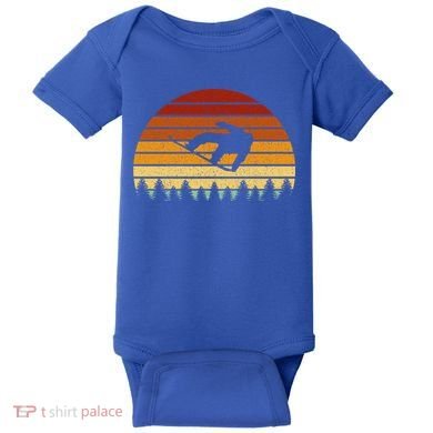 Vintage Sunset Snowboarding Gift For Snowboarders  Baby Bodysuit