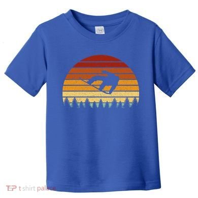 Vintage Sunset Snowboarding Gift For Snowboarders  Toddler T-Shirt