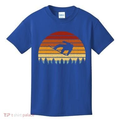 Vintage Sunset Snowboarding Gift For Snowboarders  Kids T-Shirt