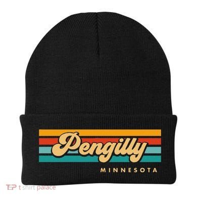 Vintage Sunset Stripes Pengilly Minnesota Beanie