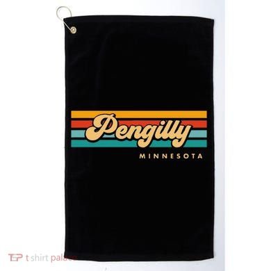 Vintage Sunset Stripes Pengilly Minnesota Golf Towel