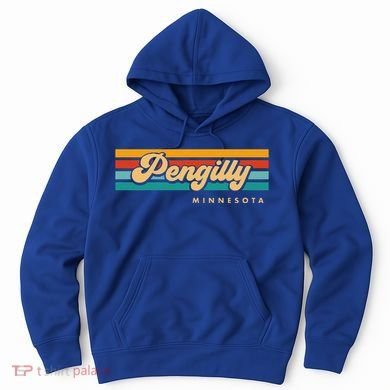 Vintage Sunset Stripes Pengilly Minnesota Hoodie