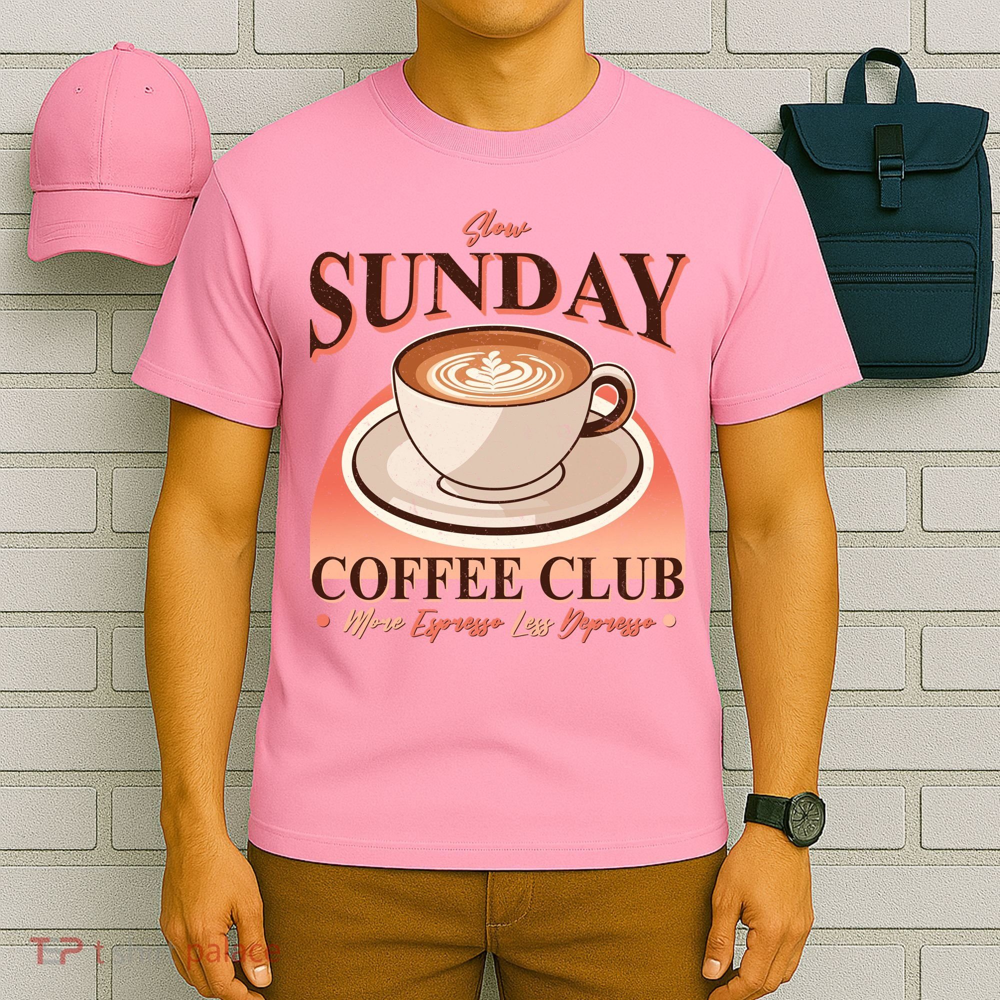 Vintage Slow Sunday Coffee Club More Espresso Less Depresso T-Shirt