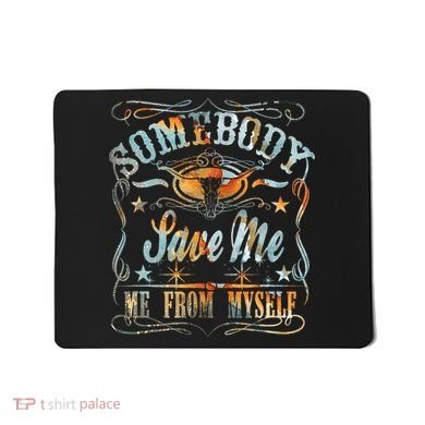 Vintage Somebody Save Me From Myself Floral Skull Retro Mousepad