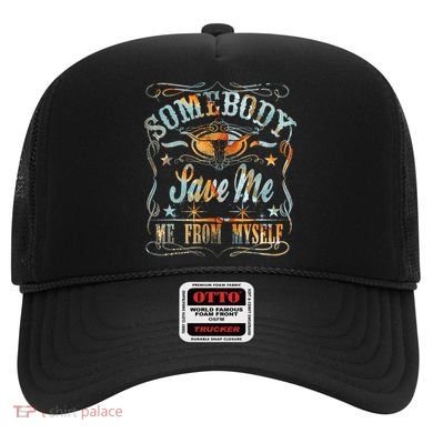 Vintage Somebody Save Me From Myself Floral Skull Retro Hat