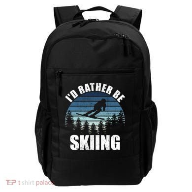 Vintage Skiing Sunset Id Rather Be Skiing Meaningful Gift Backpack