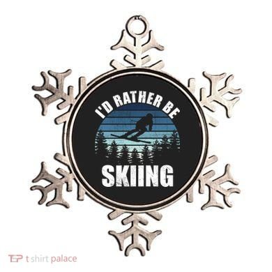 Vintage Skiing Sunset Id Rather Be Skiing Meaningful Gift Ornament