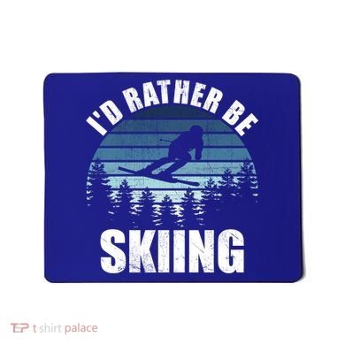 Vintage Skiing Sunset Id Rather Be Skiing Meaningful Gift Mousepad